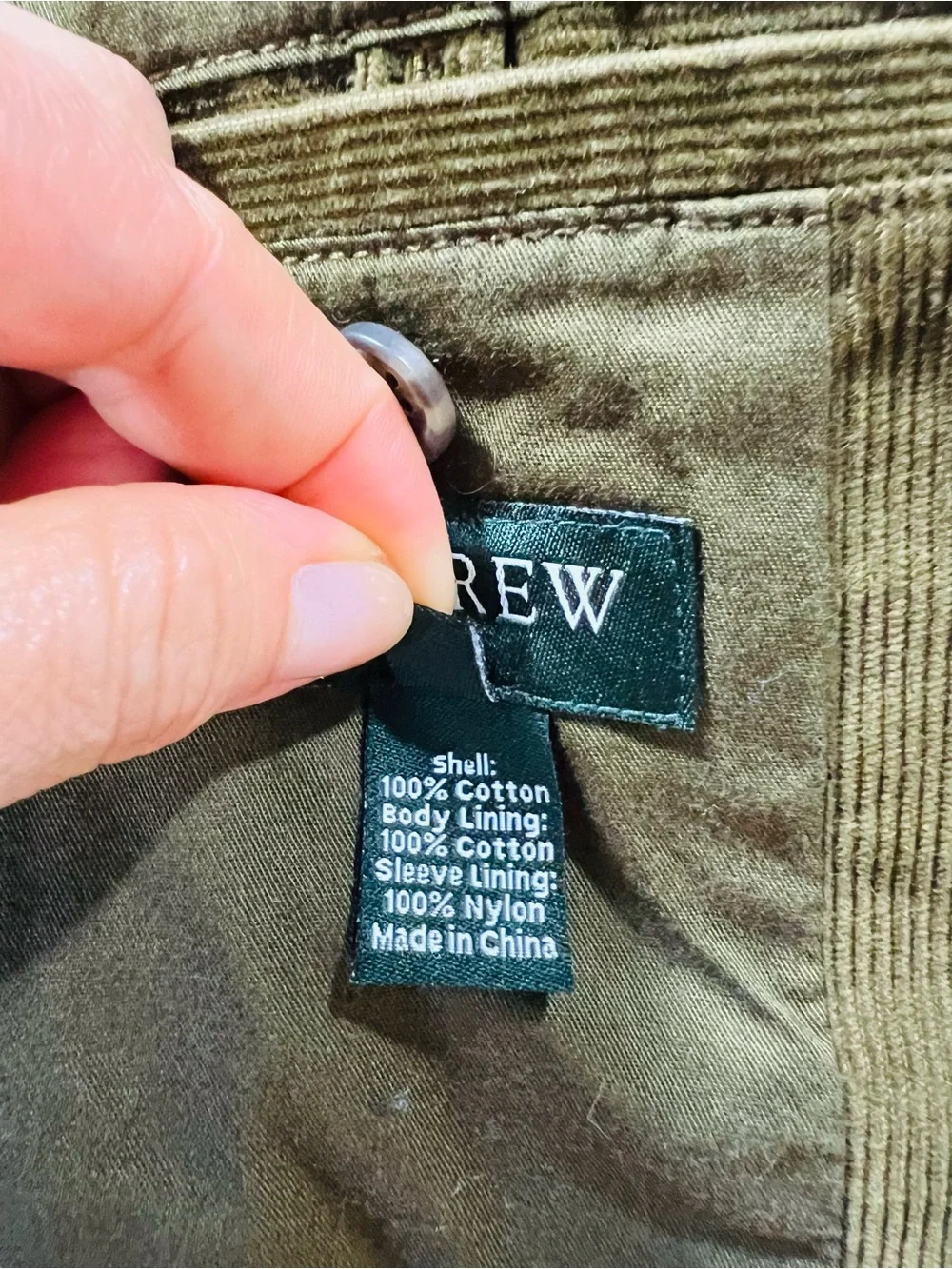 J. Crew Olive Corduroy Jacket